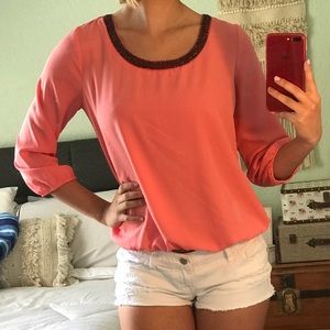 Beaded Flowy Blouse